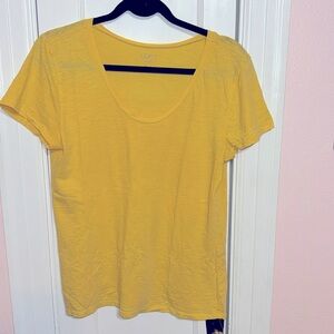 Yellow Scoop Neck Tee